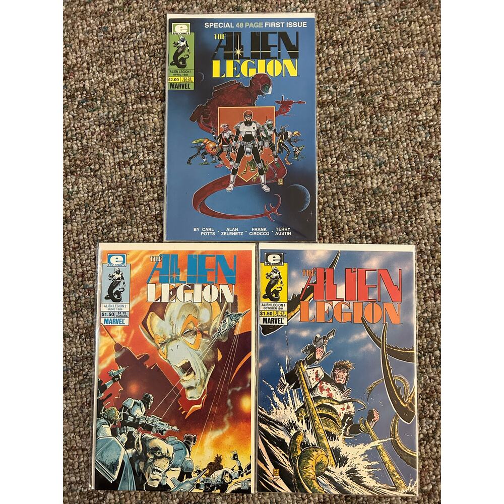 Alien Legion #1, 2, 4 (1984 Epic) Lot of 3